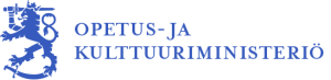 Opetus- ja kulttuuriministeriön logo.